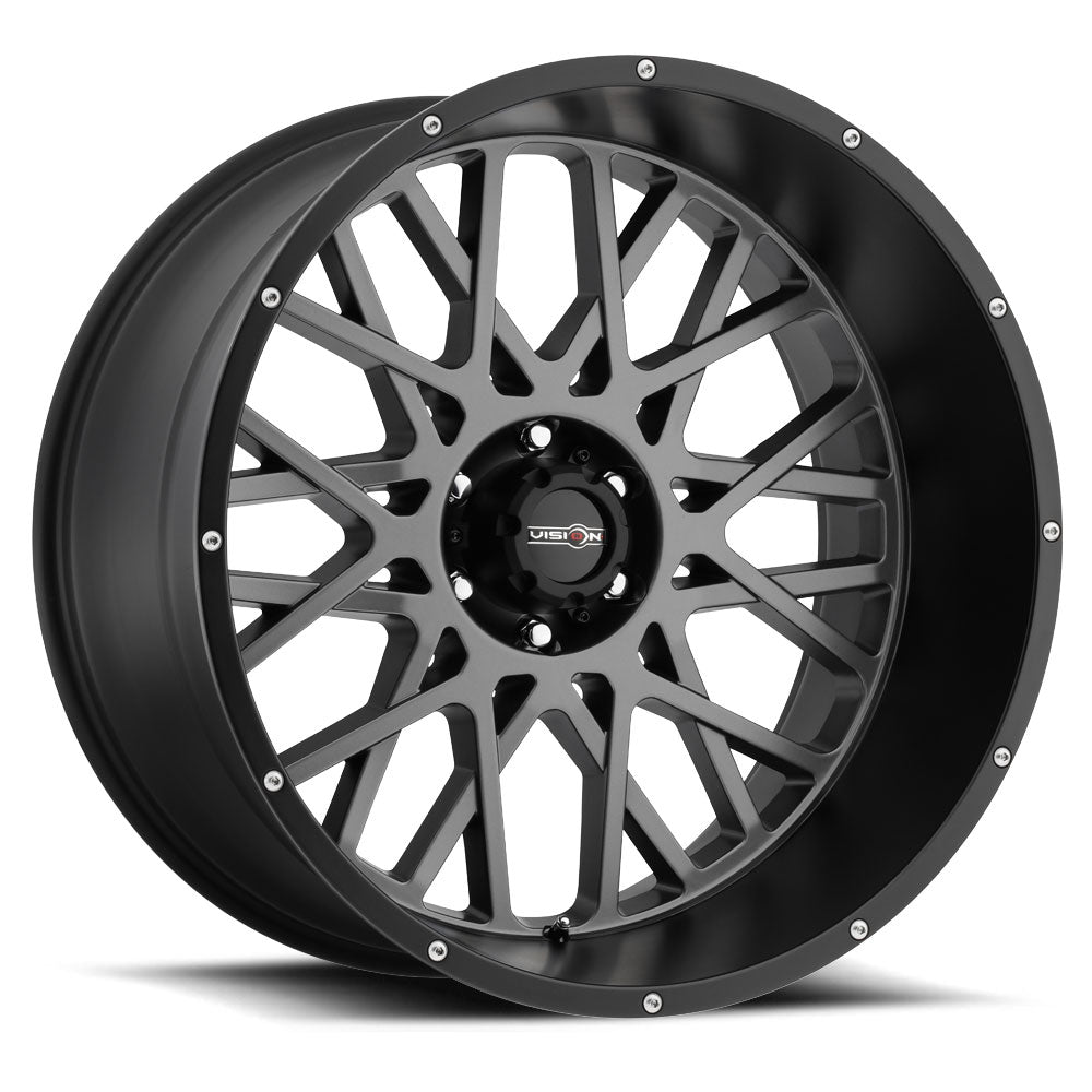 Vision Off-Road 412 18X9 -12 Anthracite with Satin Black Lip