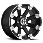Vision ATV 393 14X8 -10.2 Matte Black Machined Lip