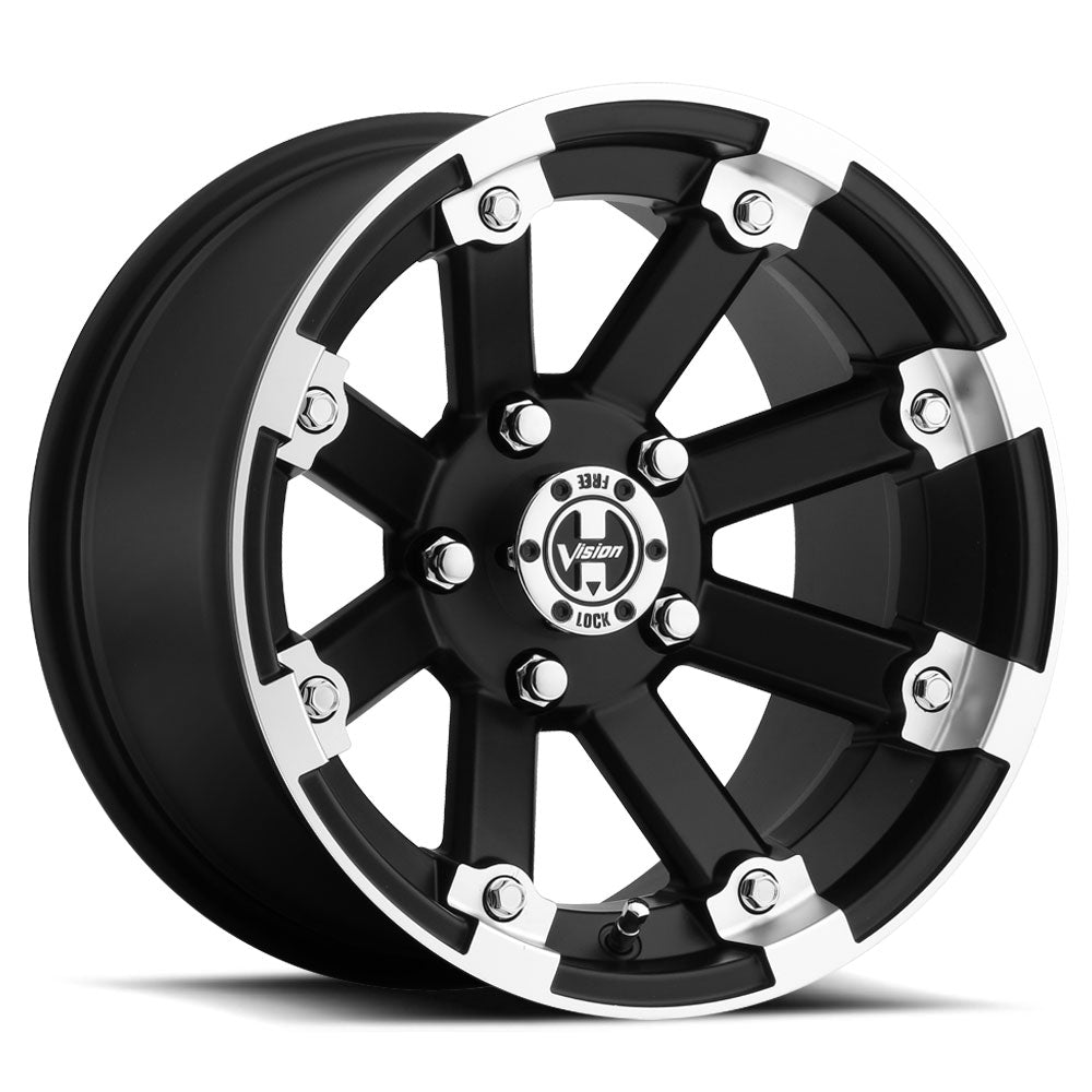 Vision ATV 393 14X8 -10.2 Matte Black Machined Lip