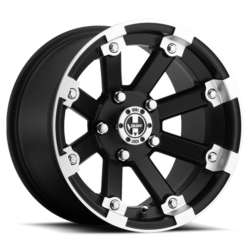 Vision ATV 393 14X8 -10.2 Matte Black Machined Lip