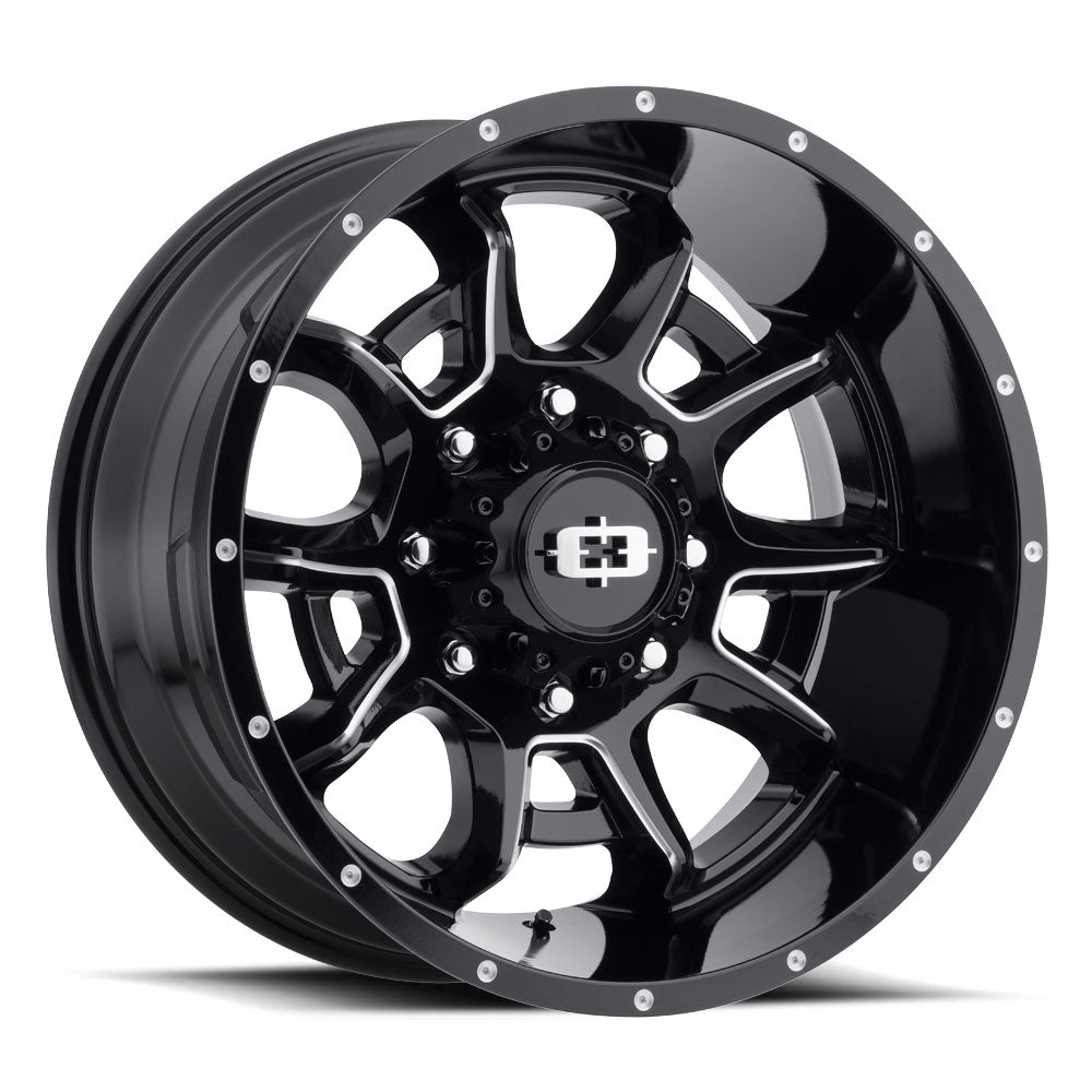 Vision Off-Road 415 20X10 -25 Gloss Black Milled Spoke