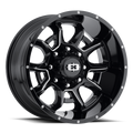 Vision Off-Road 415 20X9 +12 Gloss Black Milled Spoke