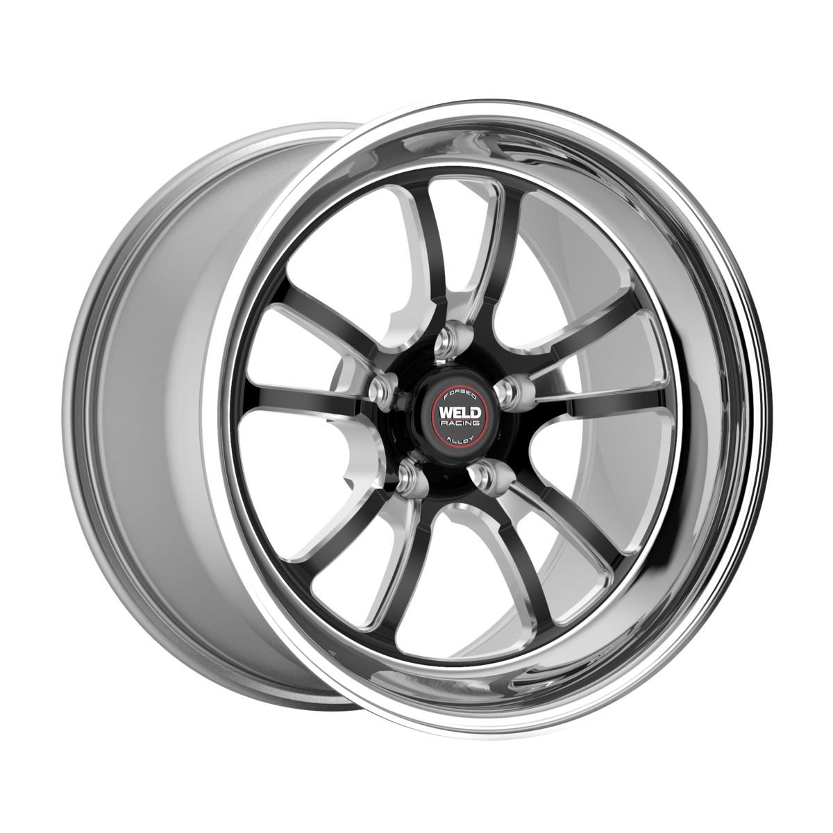 WELD Racing S70 18X8 +15 Black Center - Polished Shell