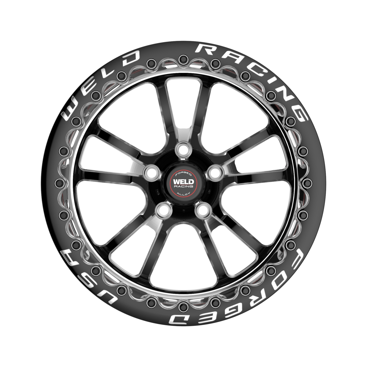 WELD Racing S70 Beadlock 17X10 +64 Black Center - Polished Shell