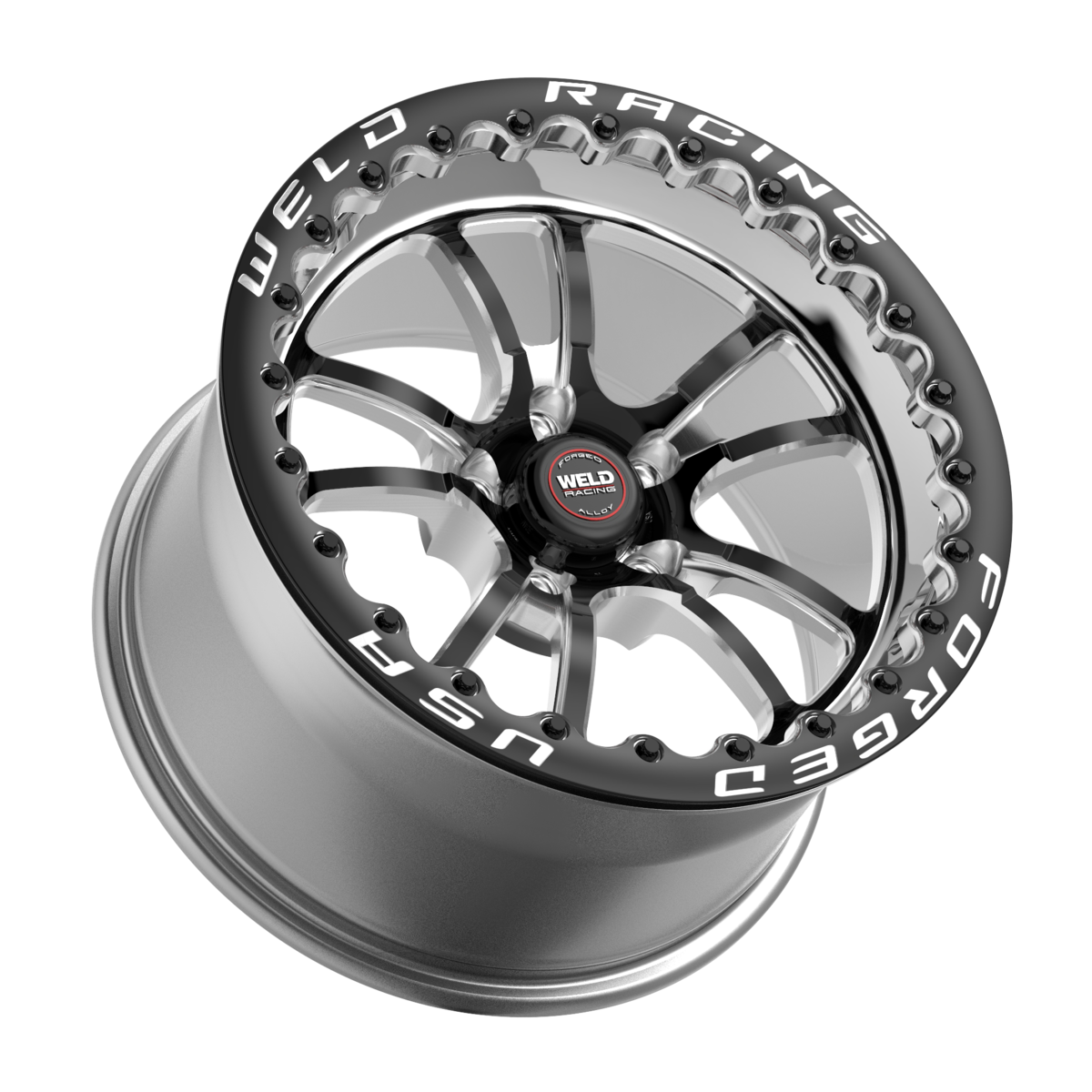 WELD Racing S70 Beadlock 17X10 +64 Black Center - Polished Shell