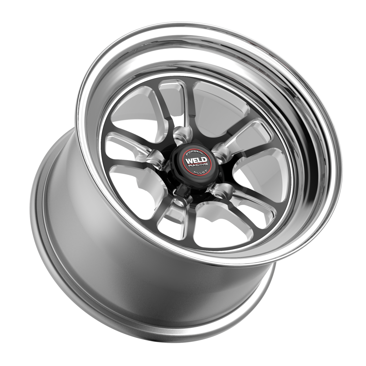 WELD Racing S70 15X10 +25 Black Center - Polished Shell
