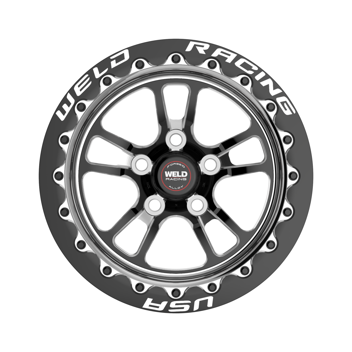 WELD Racing S70 Beadlock 15X10 +51 Black Center - Polished Shell