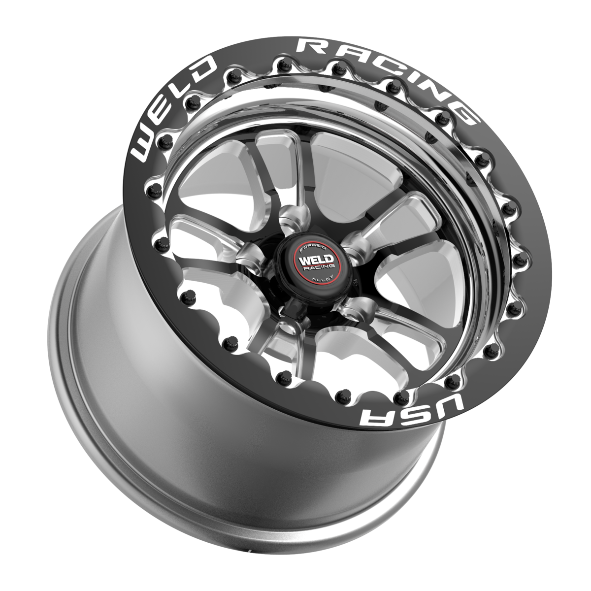 WELD Racing S70 Beadlock 15X10 +0 Black Center - Polished Shell
