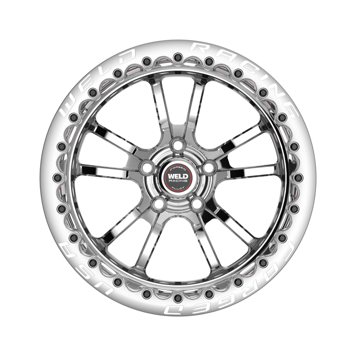 WELD Racing S70 Beadlock 17X10 +43 Polished Center - Polished Shell