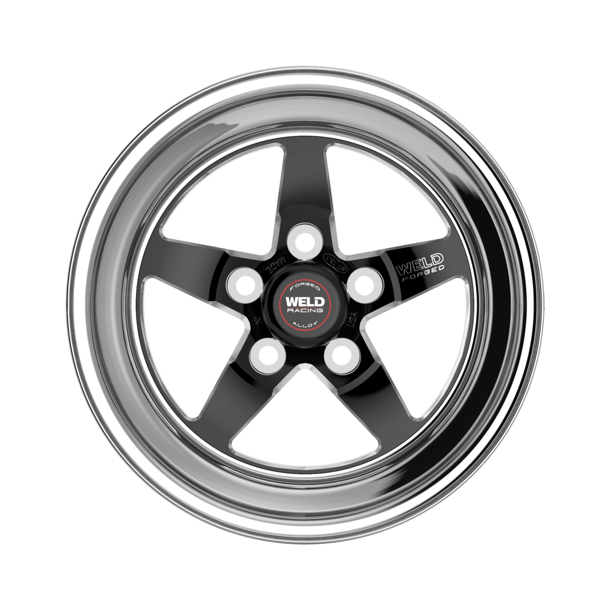 WELD Racing S71 15X8 +25 Black Center - Polished Shell