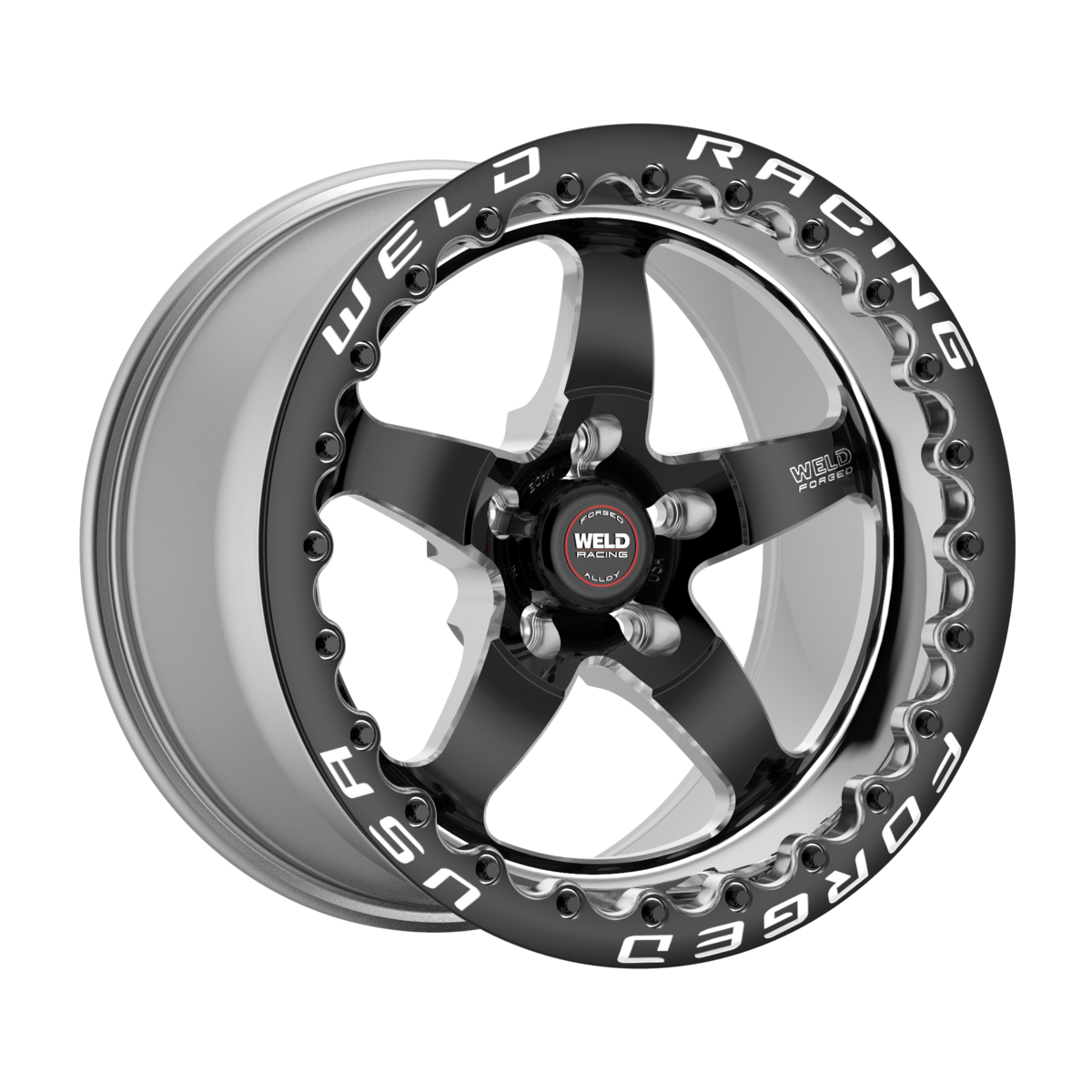 WELD Racing S71 Beadlock 17X10 +46 Black Center - Polished Shell