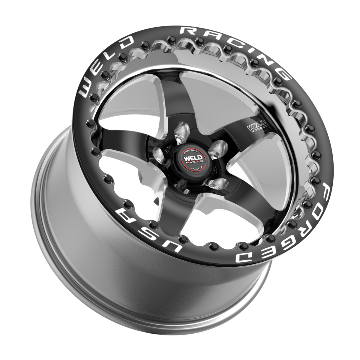 WELD Racing S71 Beadlock 17X10 -8 Black Center - Polished Shell