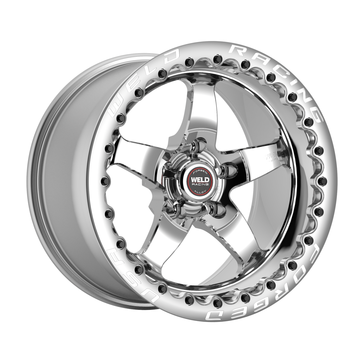 WELD Racing S71 Beadlock 17X10.5 +50 Polished Center - Polished Shell