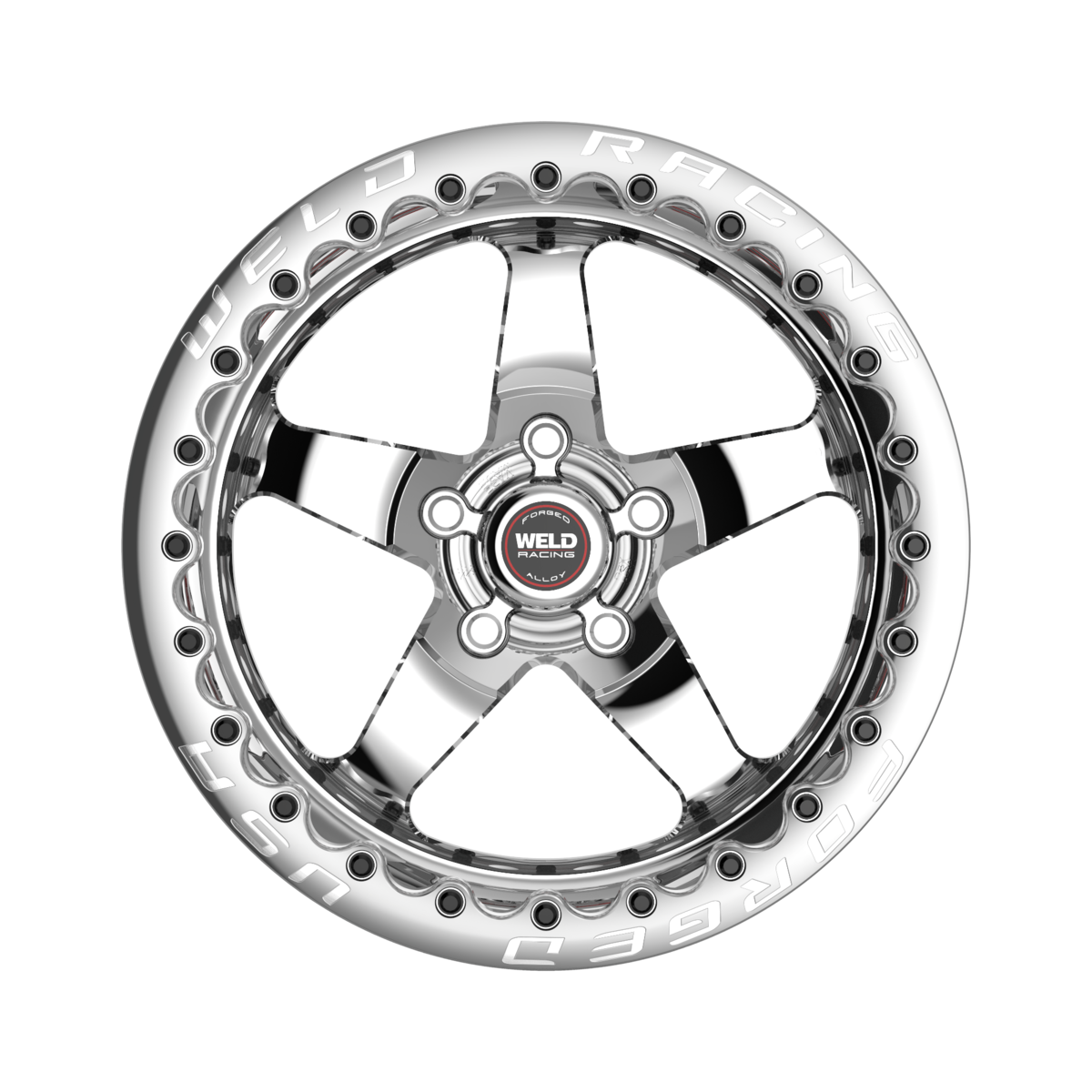 WELD Racing S71 Beadlock 15X10 +25 Polished Center - Polished Shell