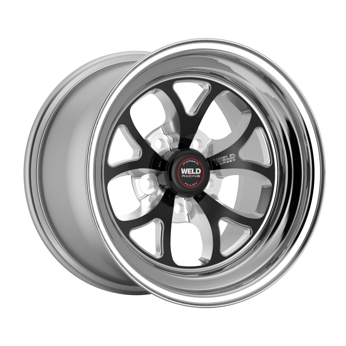 WELD Racing S76 15X10 +51 Black Center - Polished Shell