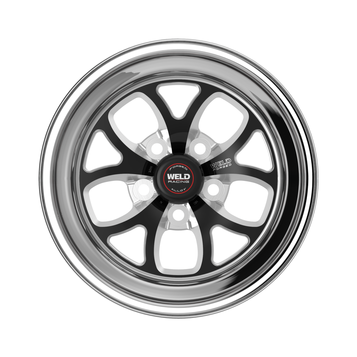 WELD Racing S76 15X6 +0 Black Center - Polished Shell