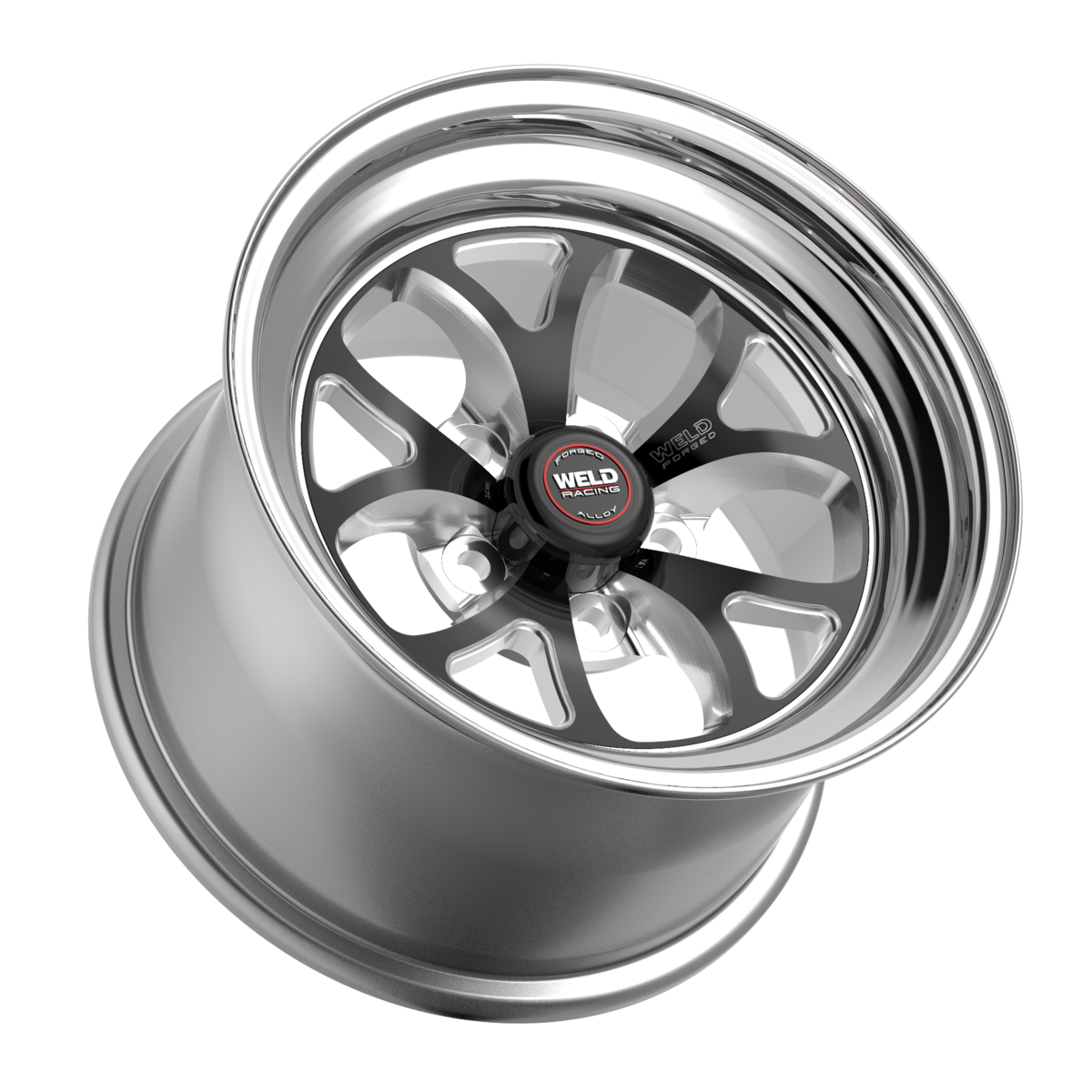 WELD Racing S76 15X10 +51 Black Center - Polished Shell