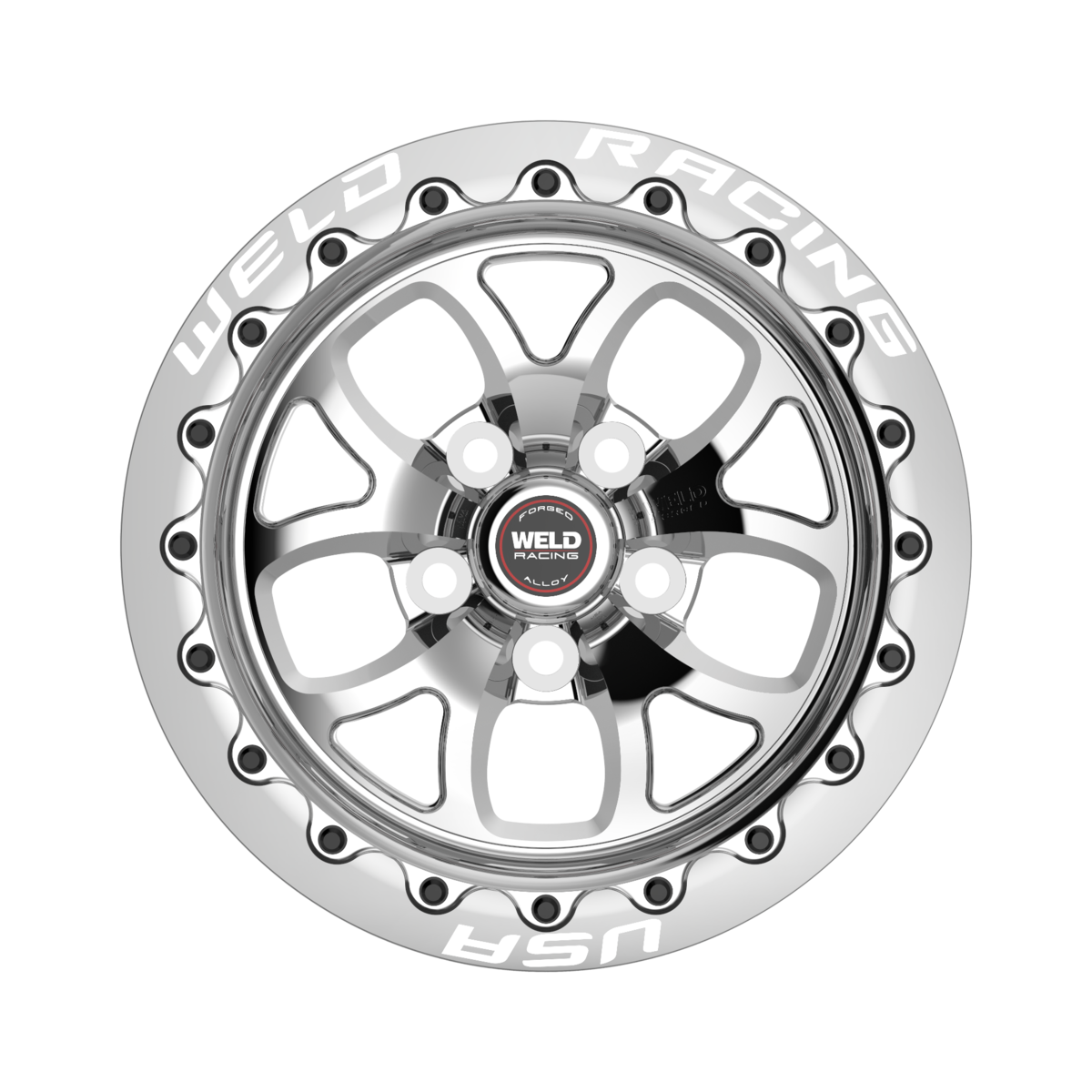 WELD Racing S76 Beadlock 15X8 +0 Polished Center - Polished Shell