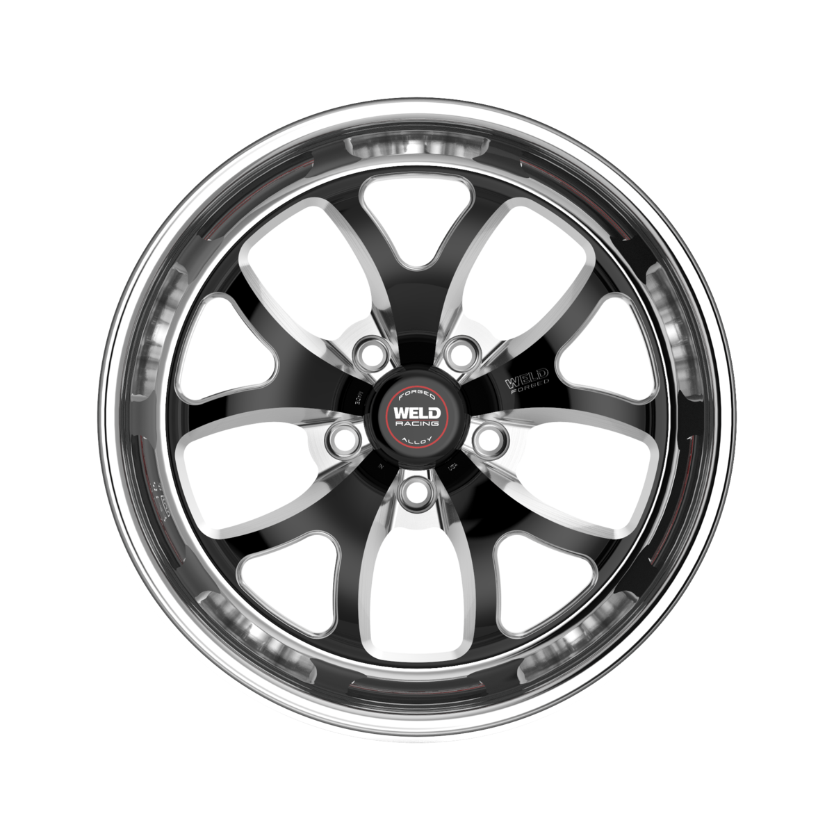 WELD Racing S76 17X7 +13 Black Center - Polished Shell