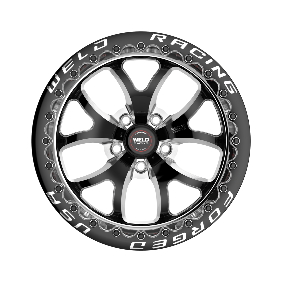 WELD Racing S76 Beadlock 17X10 +43 Black Center - Polished Shell