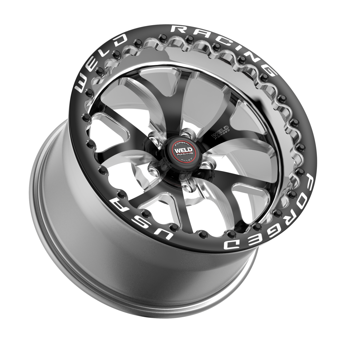 WELD Racing S76 Beadlock 17X11 -5 Black Center - Polished Shell