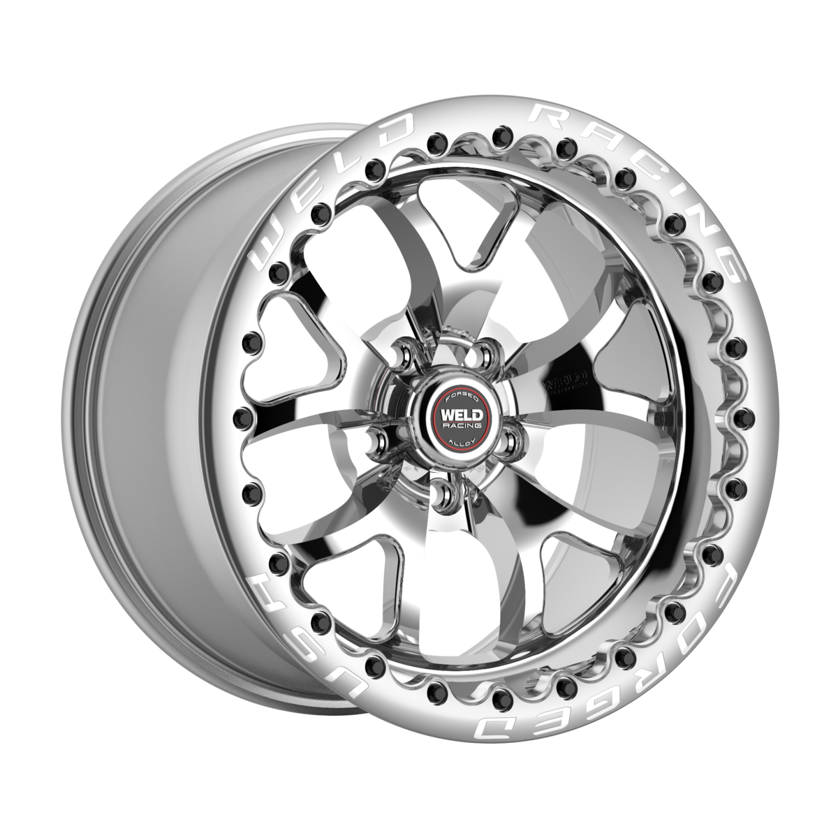 WELD Racing S76 Beadlock 17X10.5 +50 Polished Center - Polished Shell