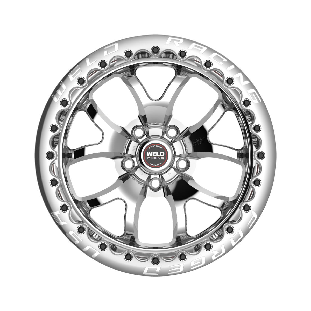 WELD Racing S76 Beadlock 17X10 +30 Polished Center - Polished Shell