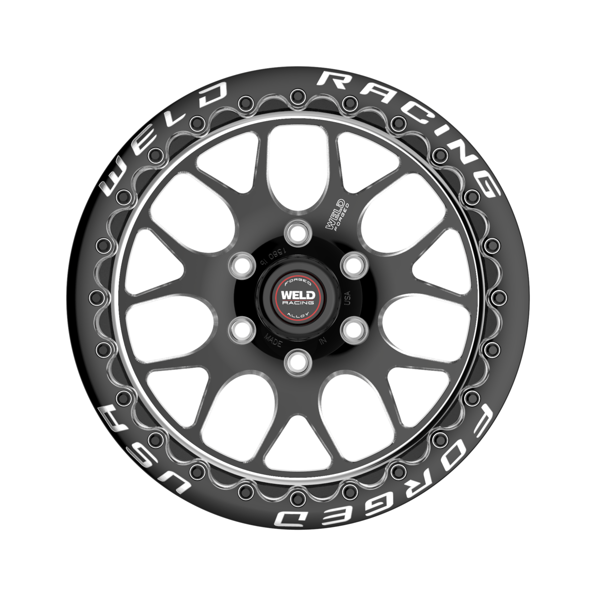 WELD Racing S77 Hd Beadlock 17X10 +5 Black Center - Polished Shell