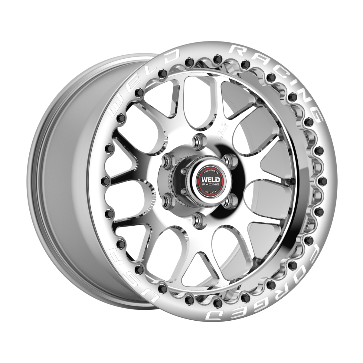 WELD Racing S77 Hd Beadlock 15X10 +25 Polished Center - Polished Shell