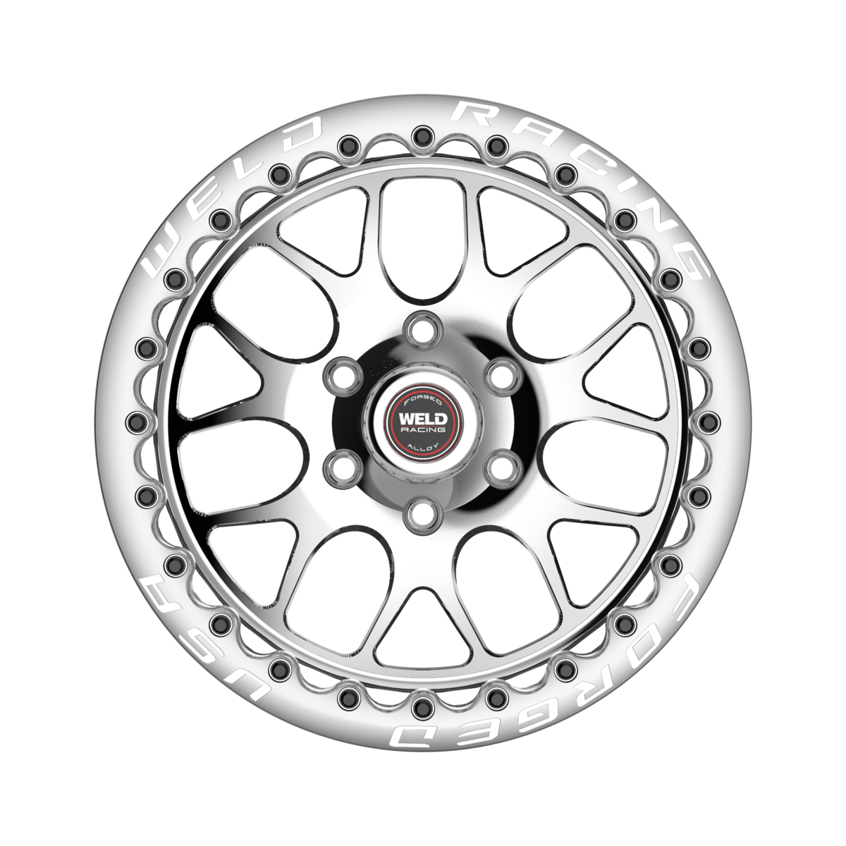 WELD Racing S77 Hd Beadlock 17X10 +5 Polished Center - Polished Shell