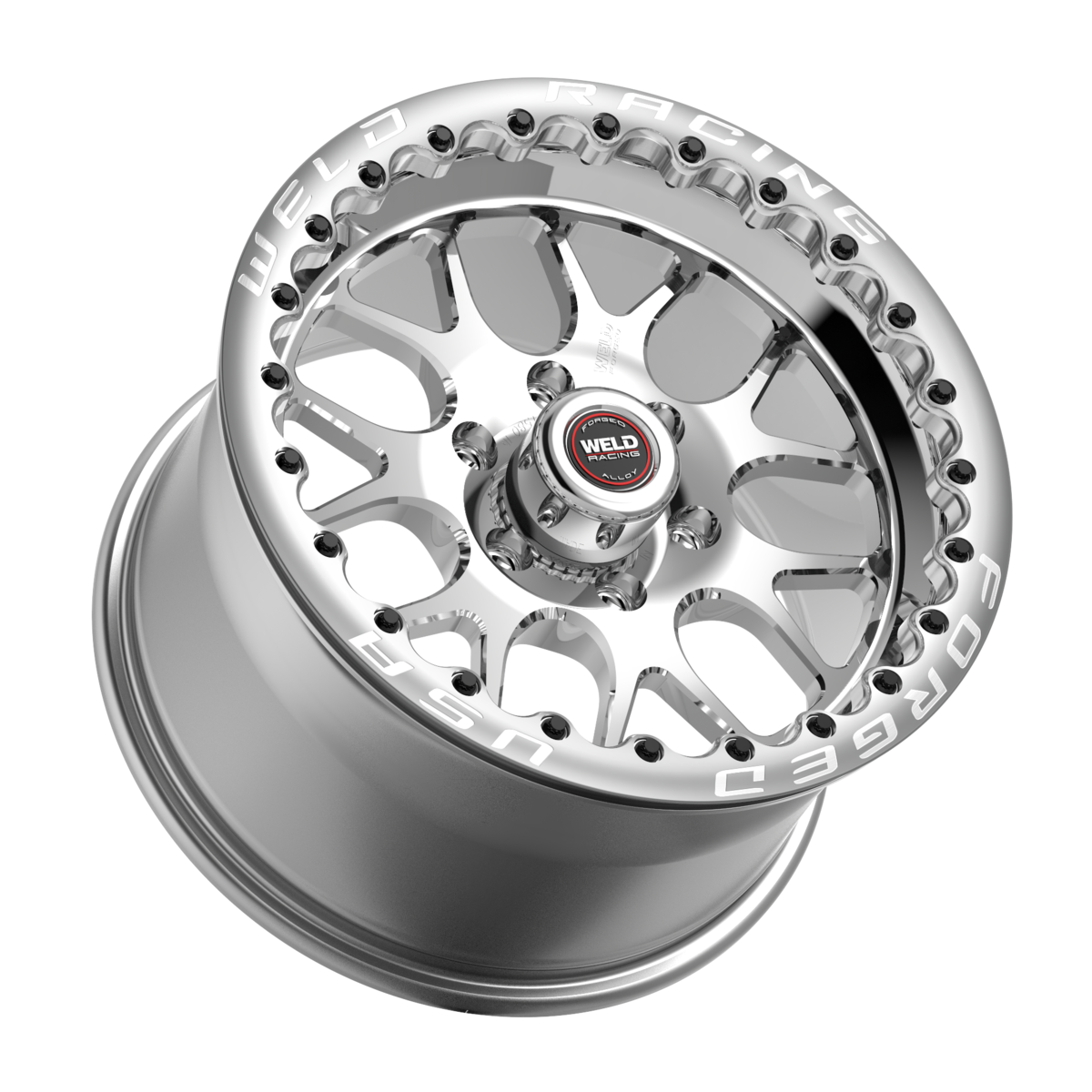 WELD Racing S77 Hd Beadlock 17X10 +18 Polished Center - Polished Shell