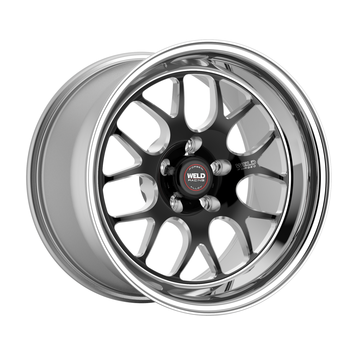 WELD Racing S77 17X8 -12 Black Center - Polished Shell