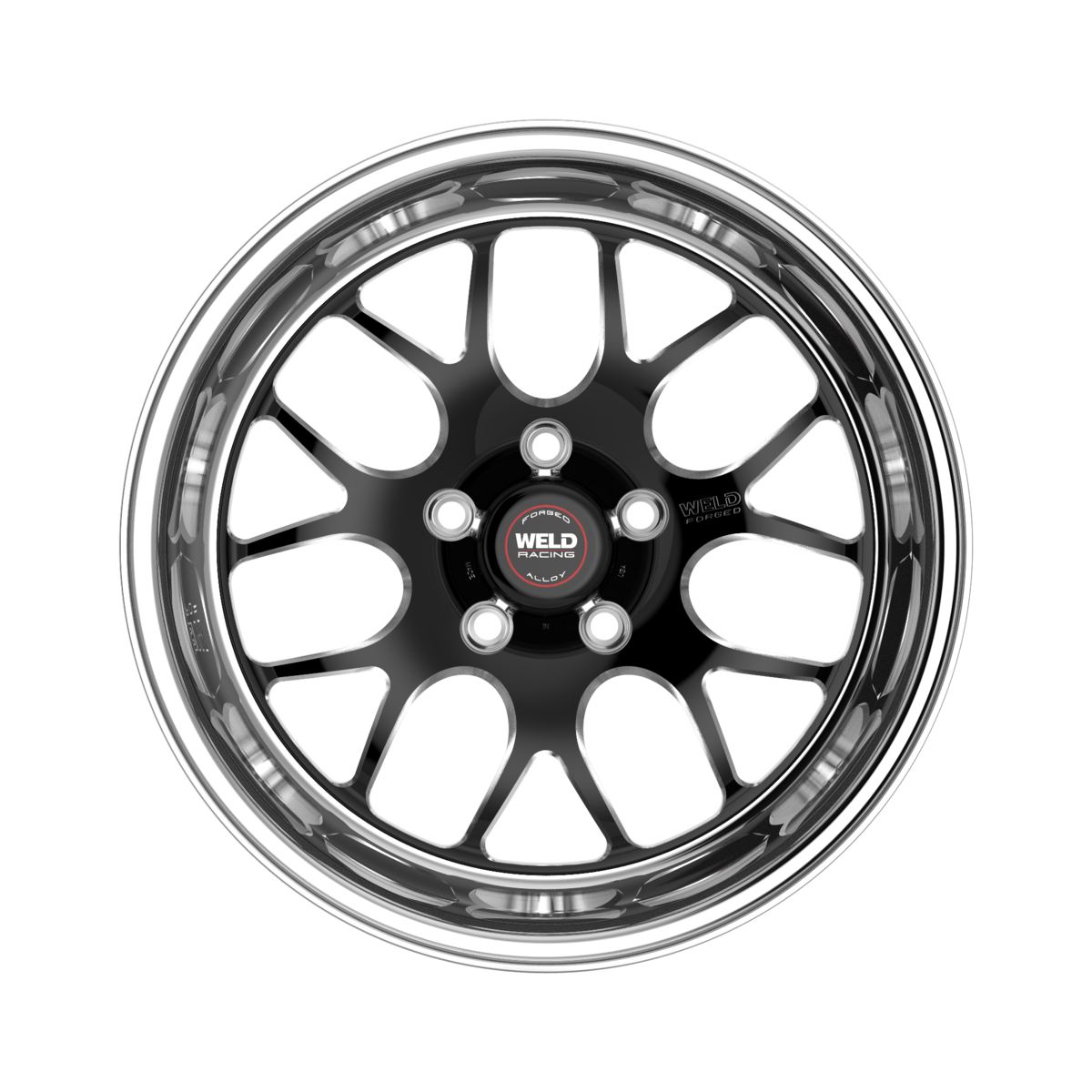 WELD Racing S77 18X5 -23 Black Center - Polished Shell