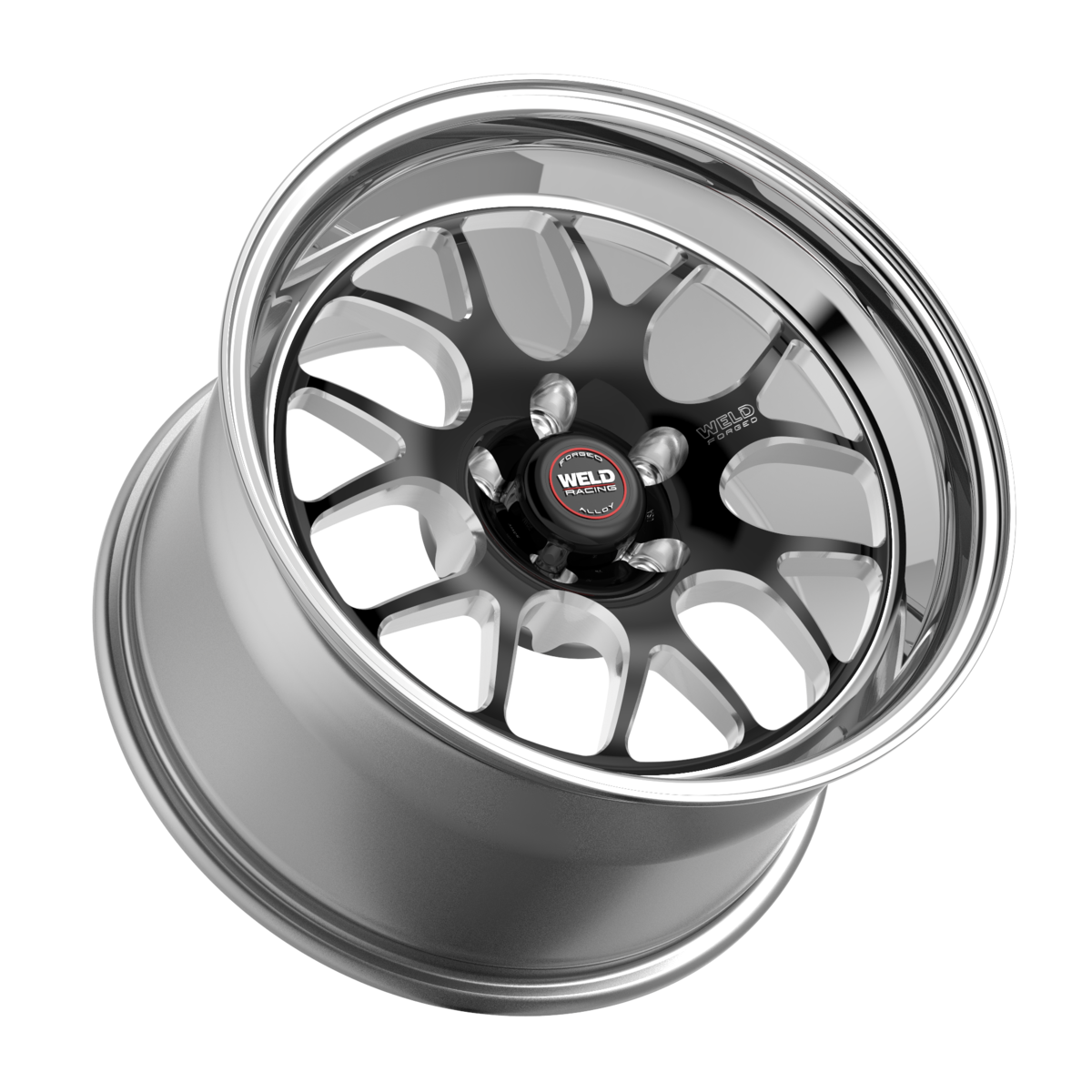 WELD Racing S77 15X8 +25 Black Center - Polished Shell