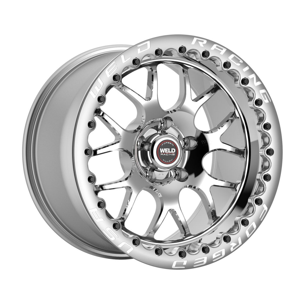 WELD Racing S77 Beadlock 15X11 +13 Polished Center - Polished Shell