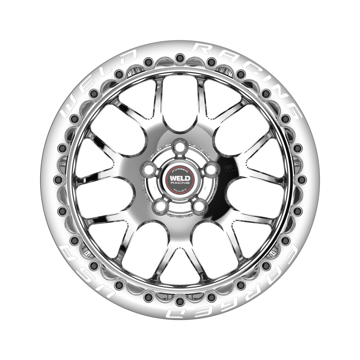 WELD Racing S77 Beadlock 17X10 +71 Polished Center - Polished Shell
