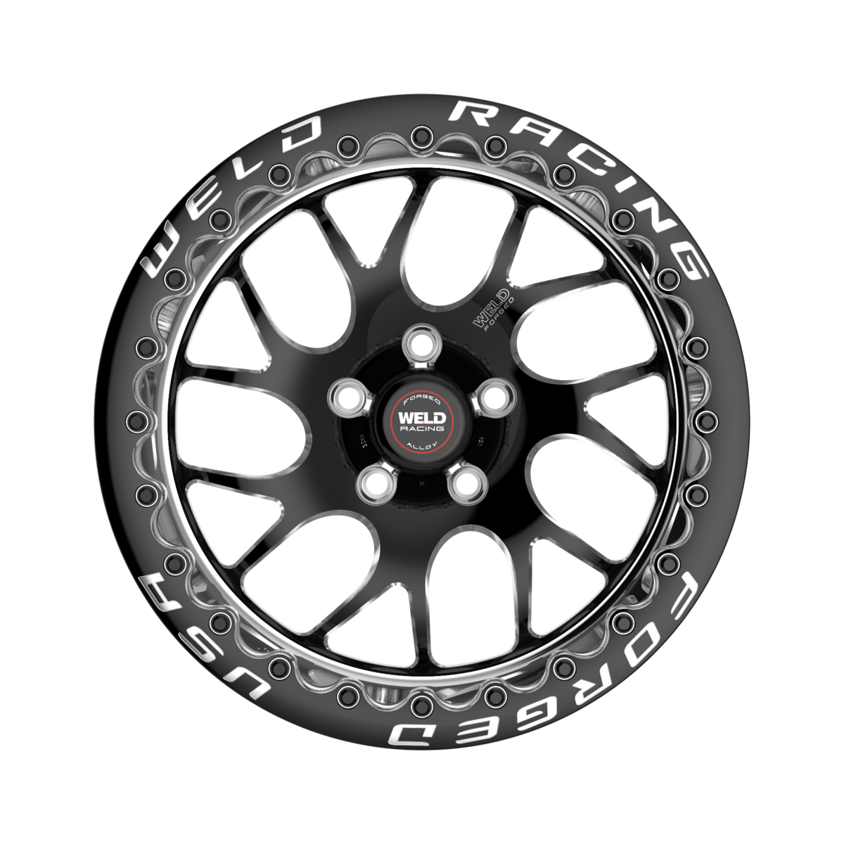 WELD Racing S78 Beadlock 17X11 -5 Black Center - Polished Shell (Left)
