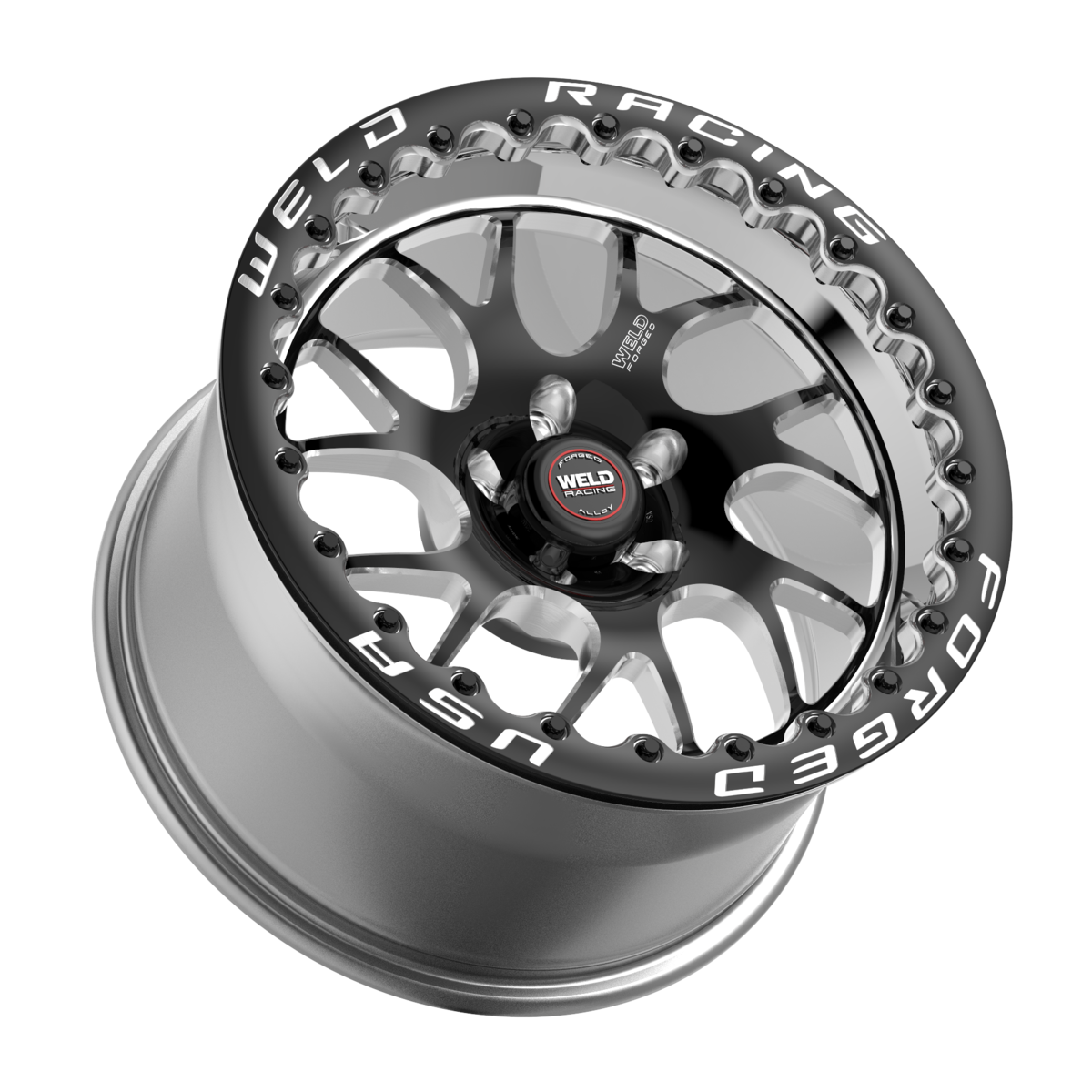 WELD Racing S78 Beadlock 17X11 +5 Black Center - Polished Shell (Right)