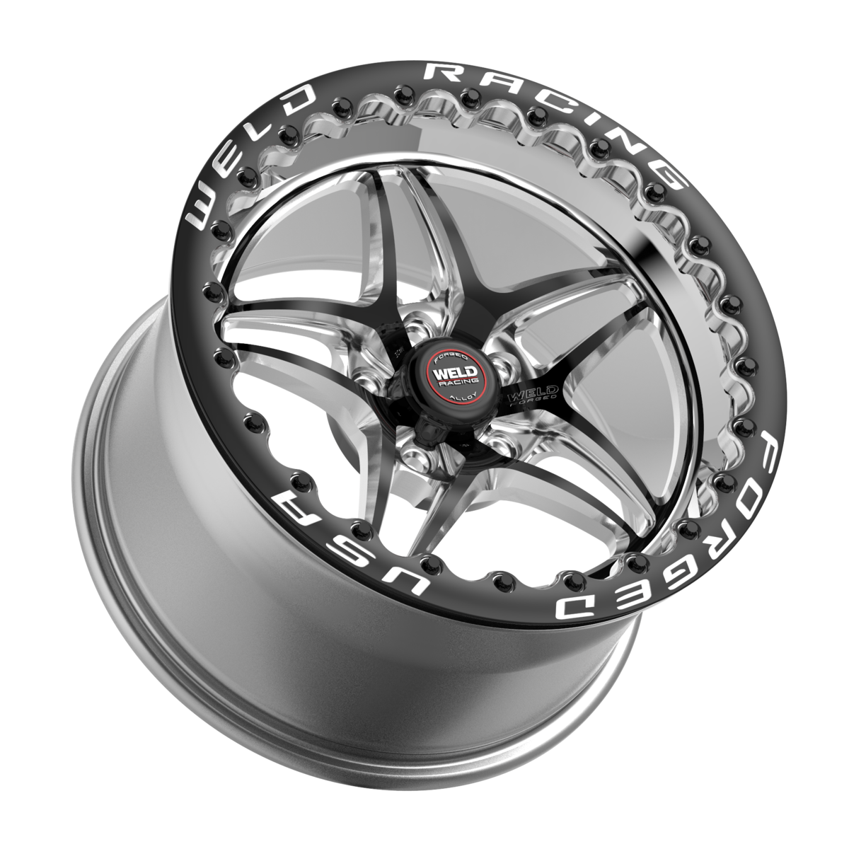 WELD Racing S81 Beadlock 17X10.5 +65 Black Center - Polished Shell