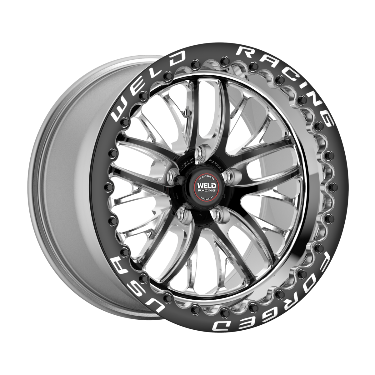 WELD Racing S82 Beadlock 15X10 +25 Black Center - Polished Shell