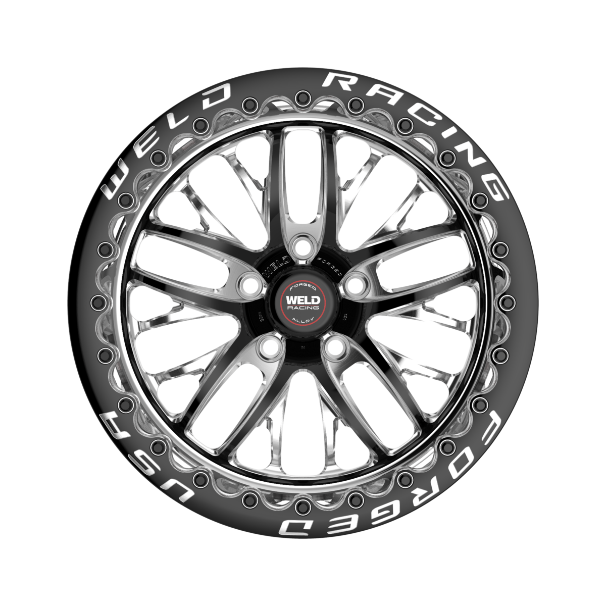 WELD Racing S82 Beadlock 17X10 -8 Black Center - Polished Shell