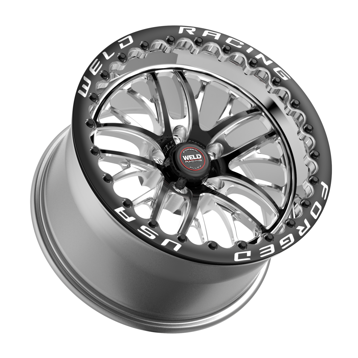 WELD Racing S82 Beadlock 17X10 +43 Black Center - Polished Shell