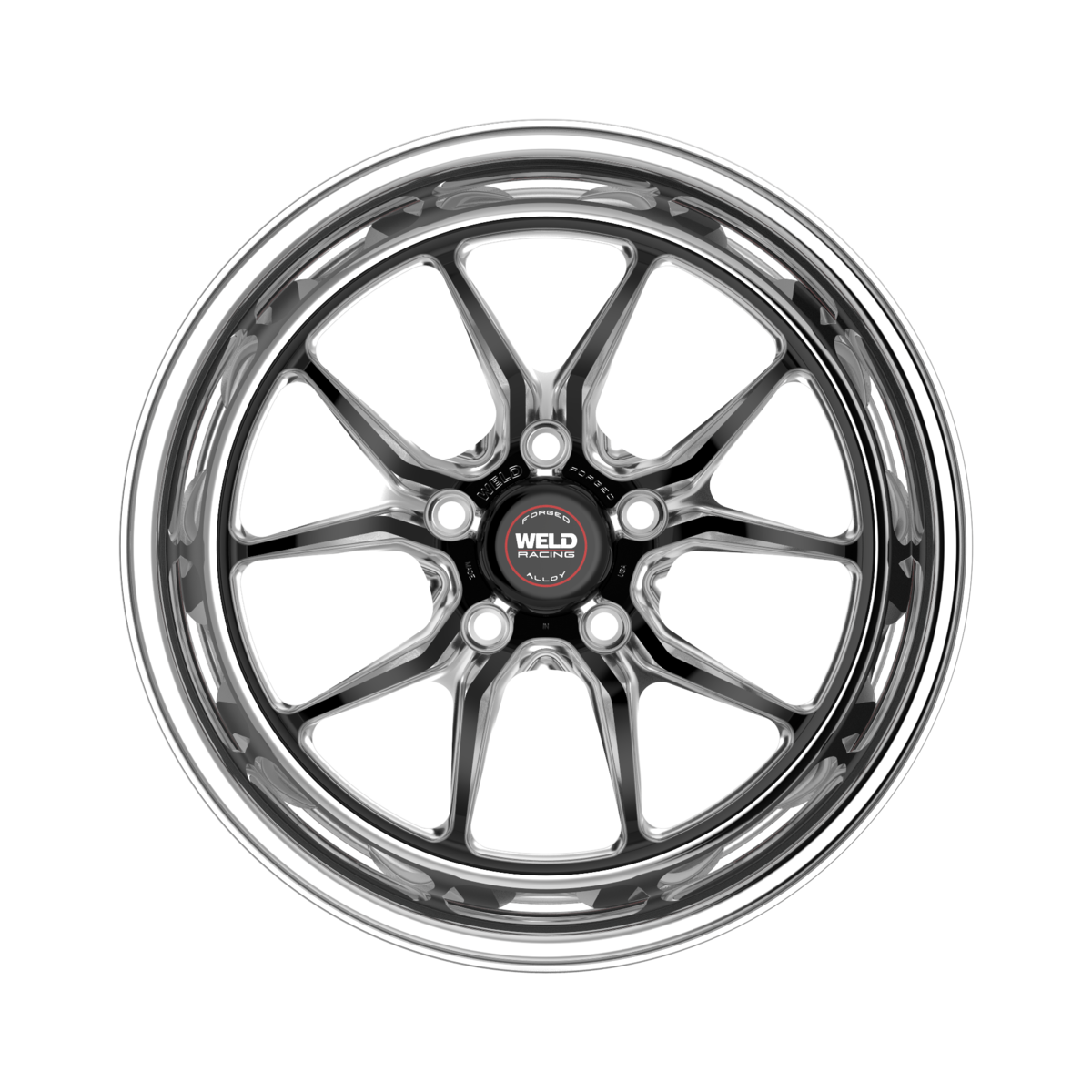 WELD Racing S85 18X10 +15 Black Center - Polished Shell