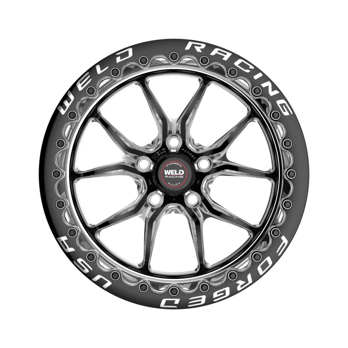 WELD Racing S85 Beadlock 17X11 +5 Black Center - Polished Shell