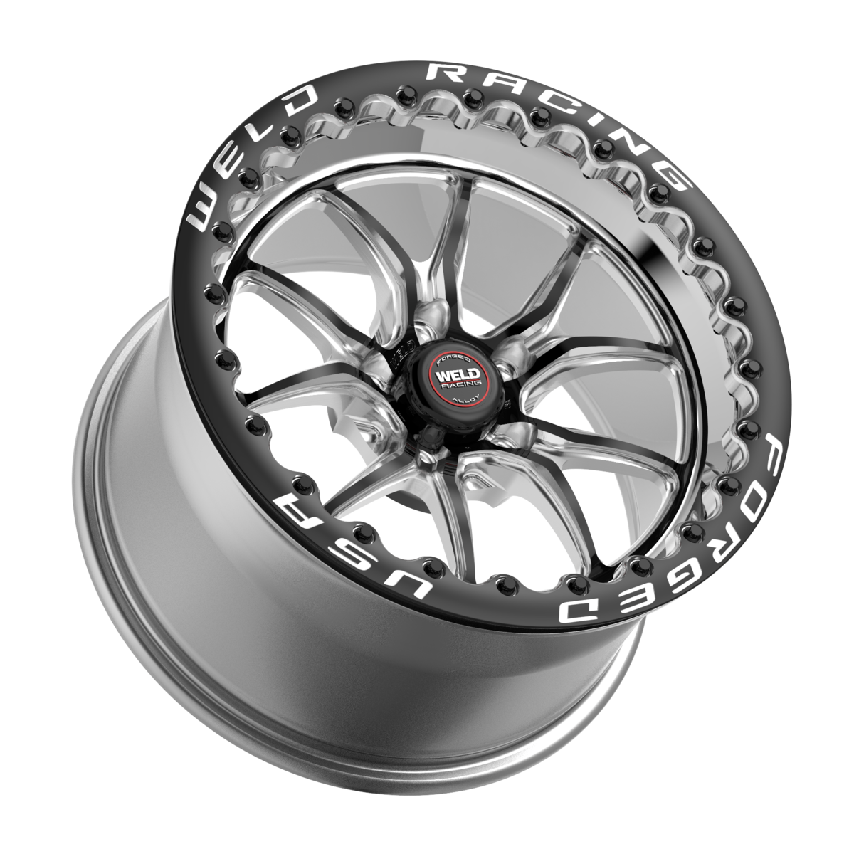 WELD Racing S85 Beadlock 17X11 -5 Black Center - Polished Shell