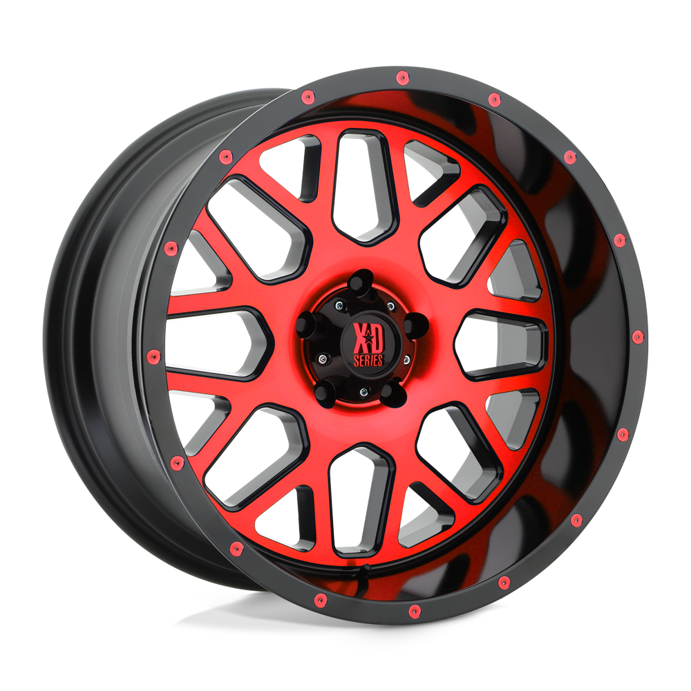 Xd Xd820 Grenade 20X10 -24 Satin Black Mach Face Red Tint