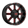 Xd Xd838 Mammoth 20X10 -18 Gloss Black Milled W/ Red Tint