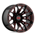 Xd Xd841 Boneyard 20X10 -36 Gloss Black Milled W/ Red Tint