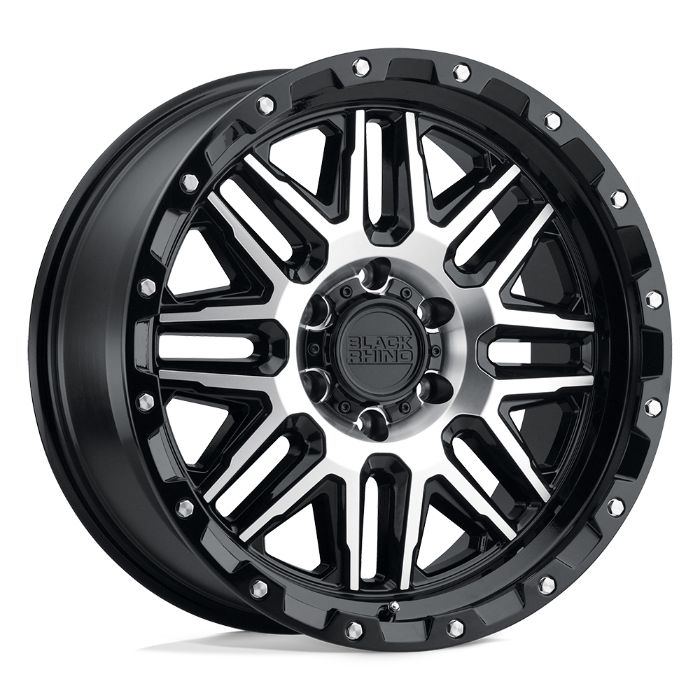 Black Rhino Hard Alloys Alamo 20X9 -18 Gloss Black W/ Mach Face