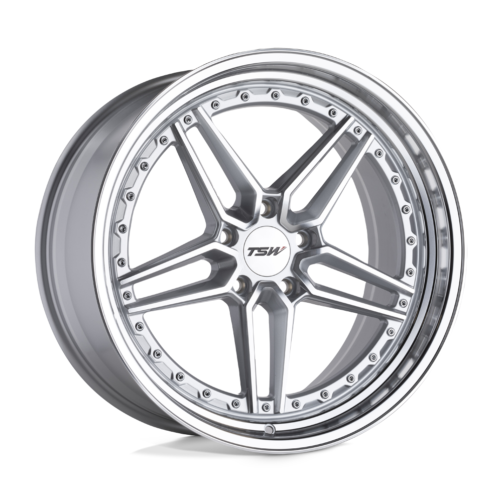 Tsw Ascari 20X10.5 +40 Silver W/Mirror Cut Face & Lip